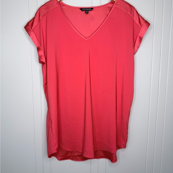 Express Tops - Express Women's Red V-Neck Blouse